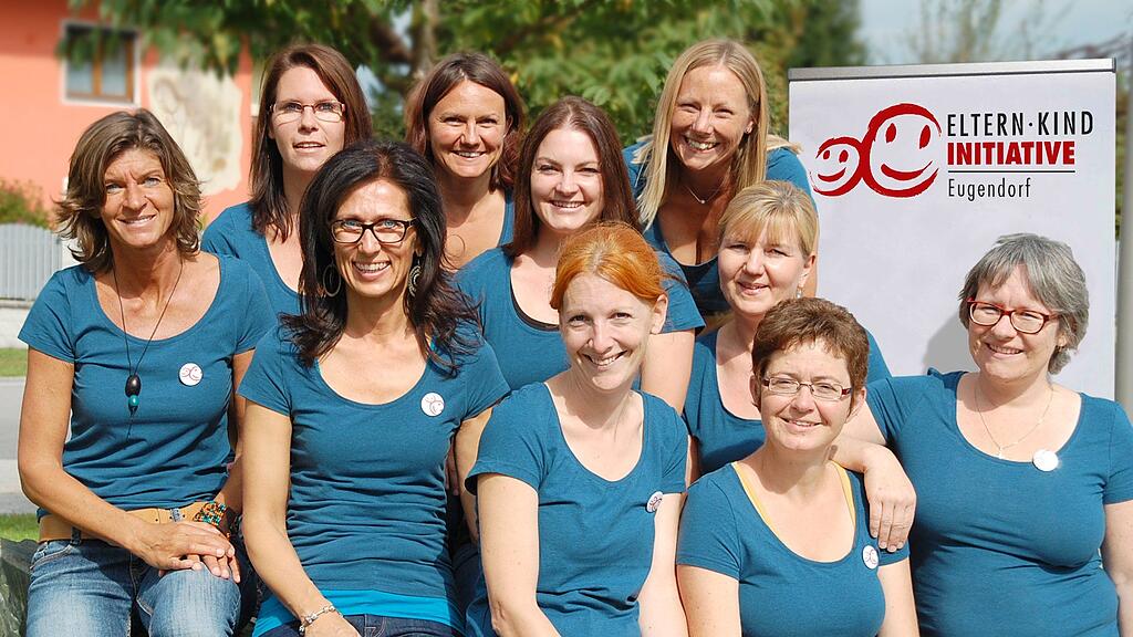 Die Gruppenleiterinnen des EKI-Eugendorf (von links): Elke Maier, Alice Riegler, Petra Lovcik (Leitung), Silvia Elshuber, Sonja Jiroyan, Isabel Kobler, Elisabeth Schauflinger, Sonja Heininger Schintlmeister, Veronika Lackner, Roswitha Freundlinger (nicht im Bild Michaela Hauser).