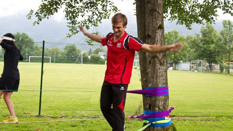 Slackline-Park in Rif