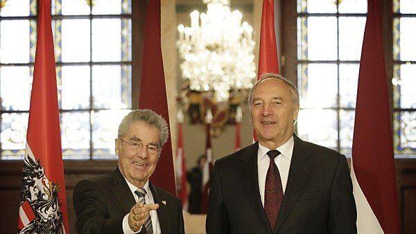 Präsident Fischer mit Amtskollegen Berzins