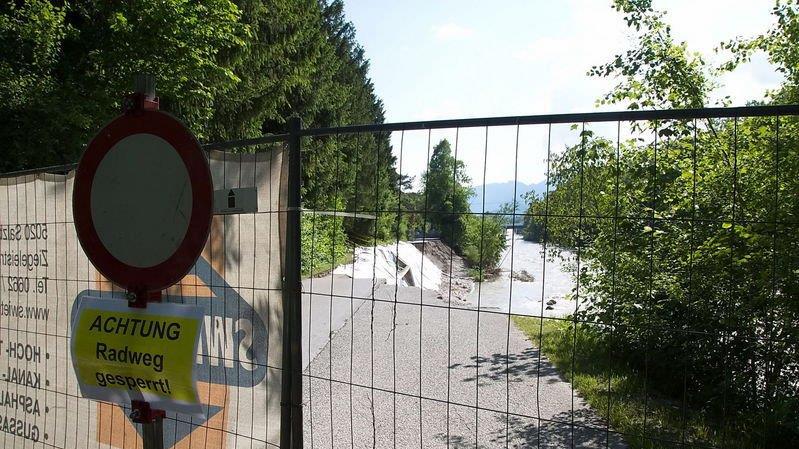 Saalach-Weg in Liefering gesperrt