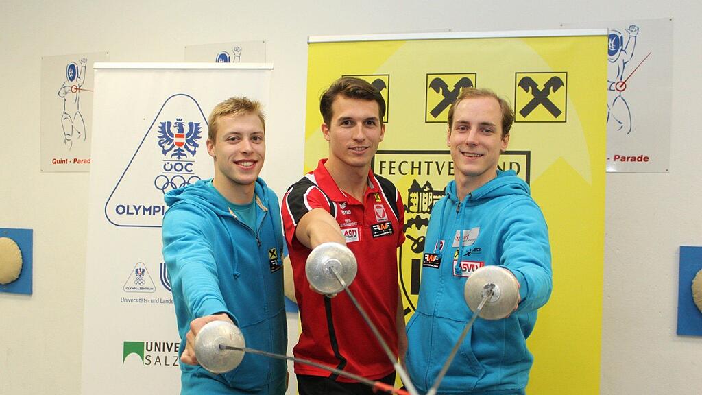 Johannes Langer (li.), Rene Pranz und Dominik Wohlgemuth fechten ab Montag in Straßburg.