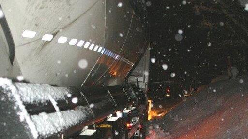 Schneefahrbahn auf B154