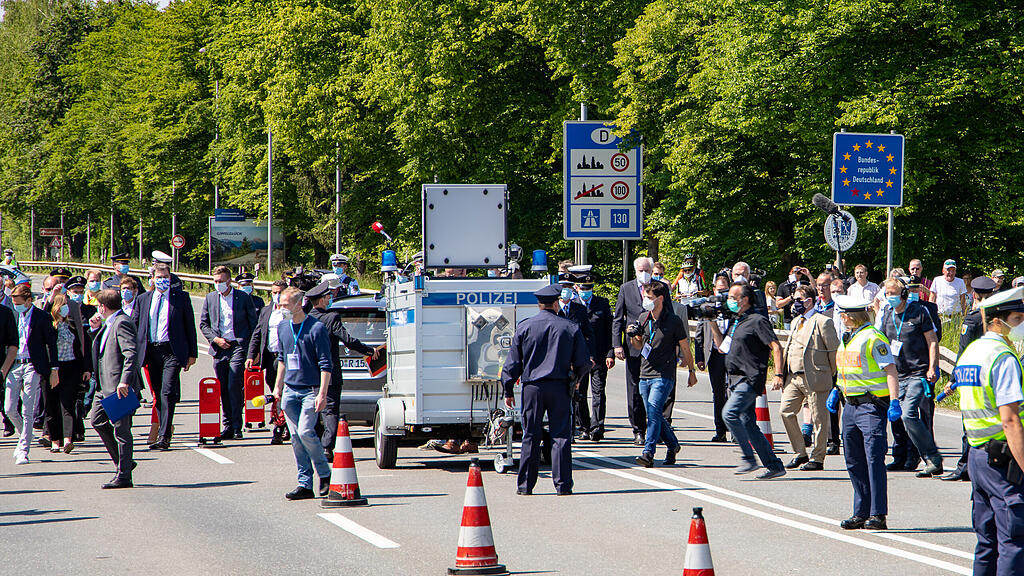 S\u00f6der und Seehofer in Freilassing