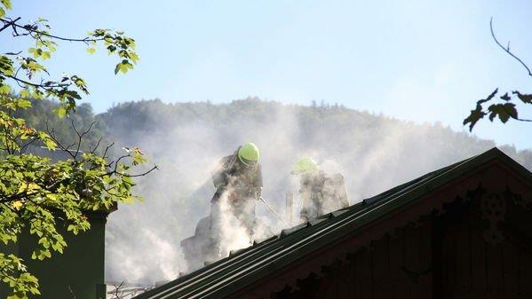 Gasthaus am Thumsee in Flammen