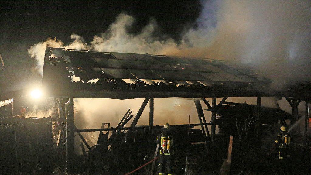 Brand in Bauhof in Piding