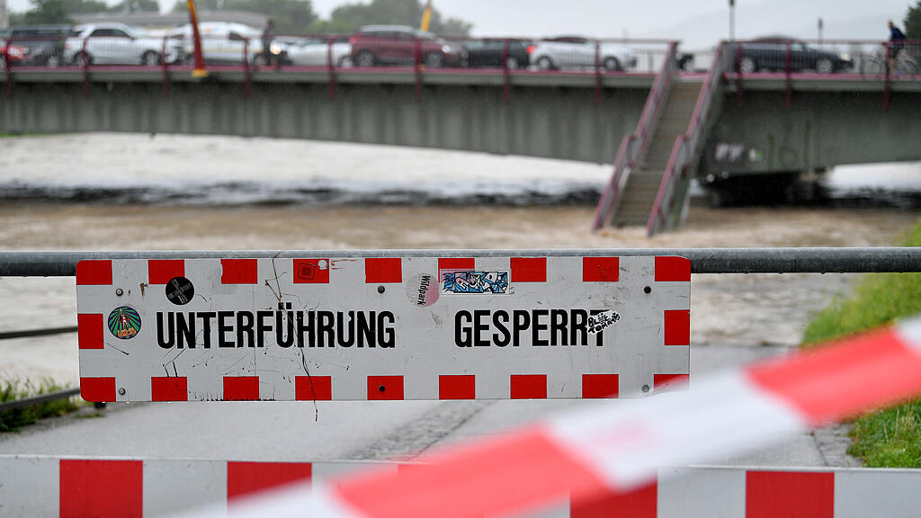 Hochwasser in der Stadt Salzburg