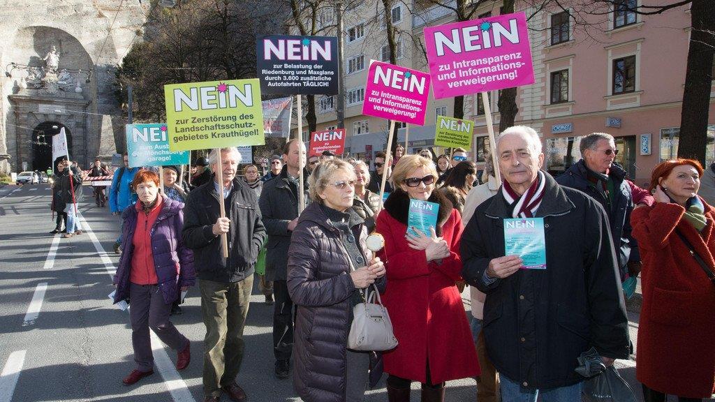 Demo gegen Mönchsberggaragen-Ausbau, II