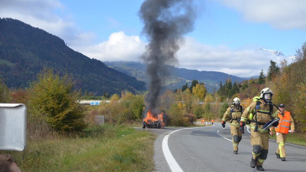 Gefahrgutübung auf der Tauernautobahn I