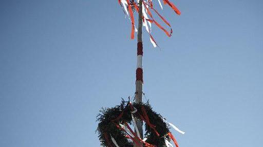 Maibaumaufstellen in Aigen