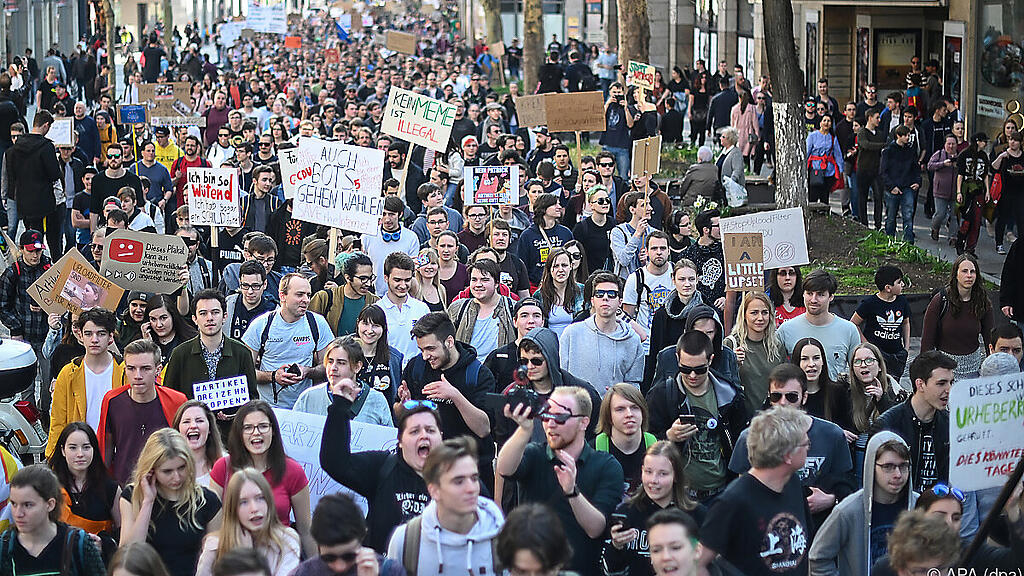 Protest gegen neues Urheberrecht in Stuttgart
