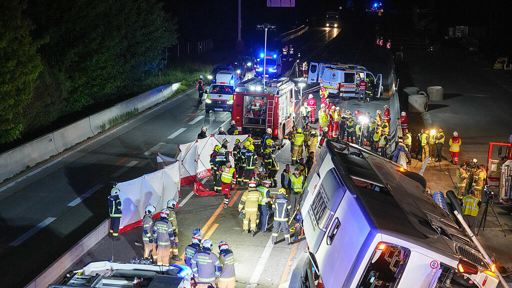 Busunfall auf A1 bei Thalgau