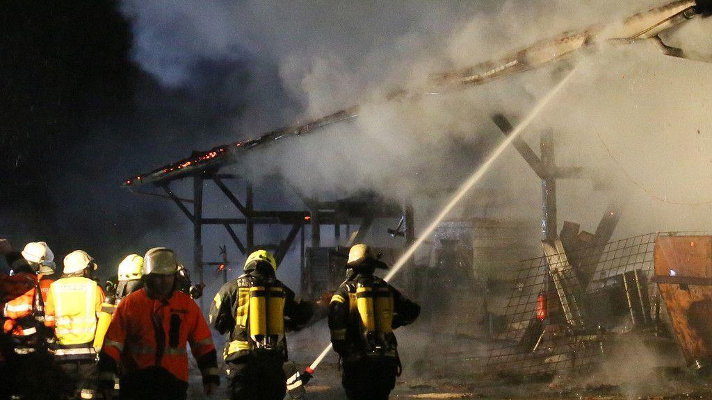 Brand in Bauhof in Piding