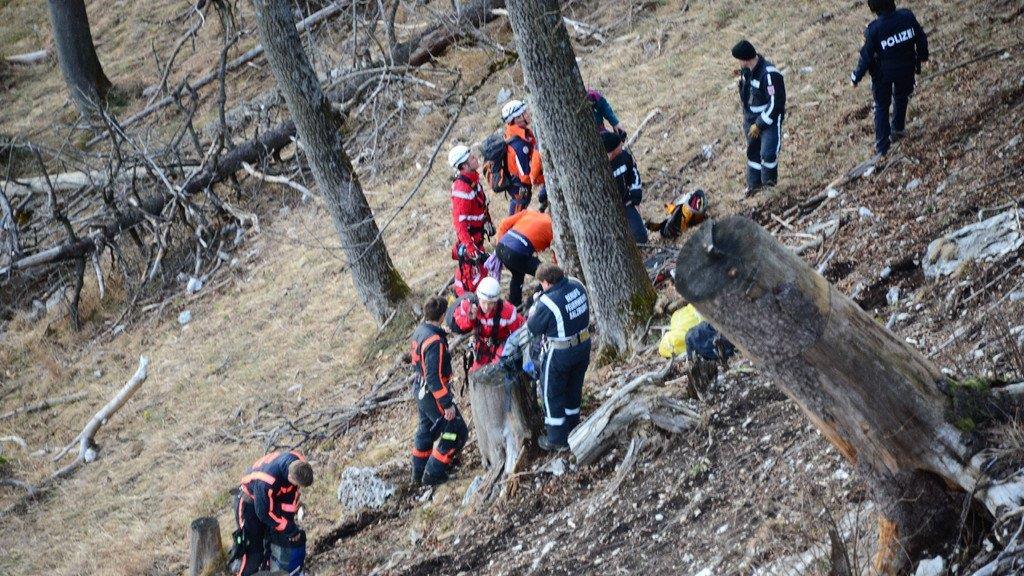 Paragleiter in Baum hängengeblieben