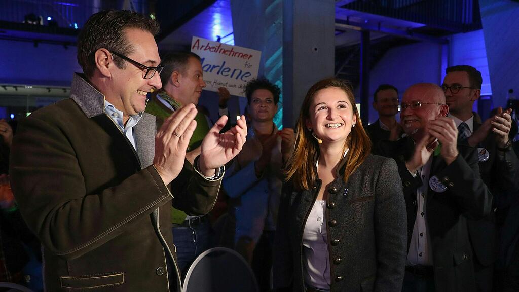 FPÖ-Landesobfrau Marlene Svazek holte sich Unterstützung durch Vizekanzler HC Strache.