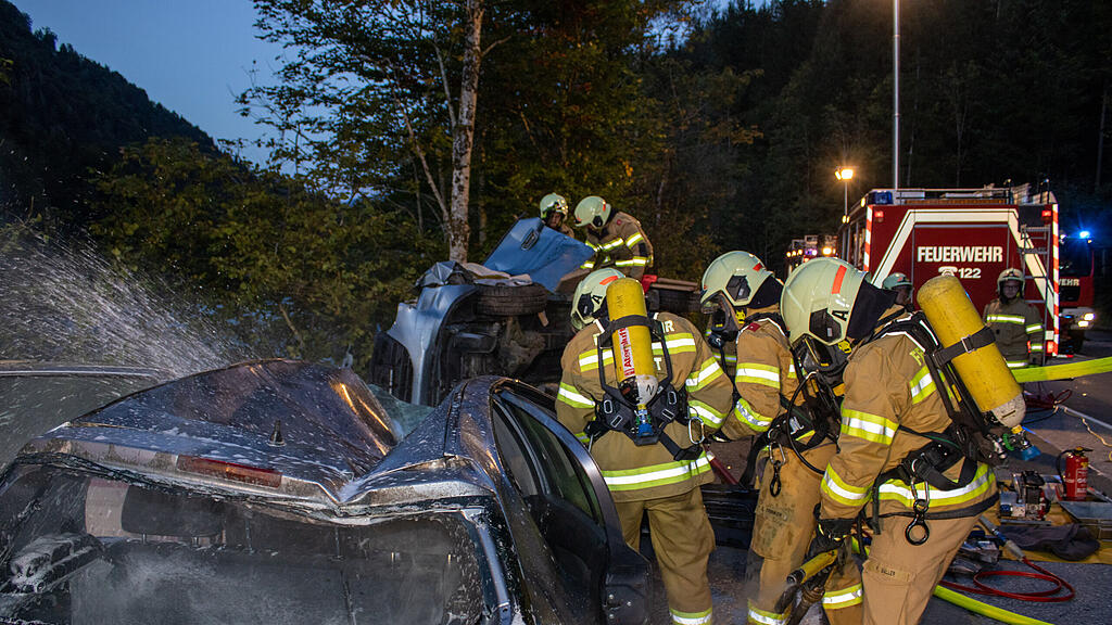 Simulierter Verkehrsunfall beim Wiestalstausee! 125 Jahre FW Tennengeau
