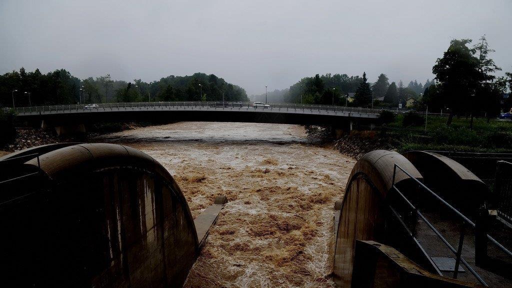 Hochwasser in der Stadt Salzburg