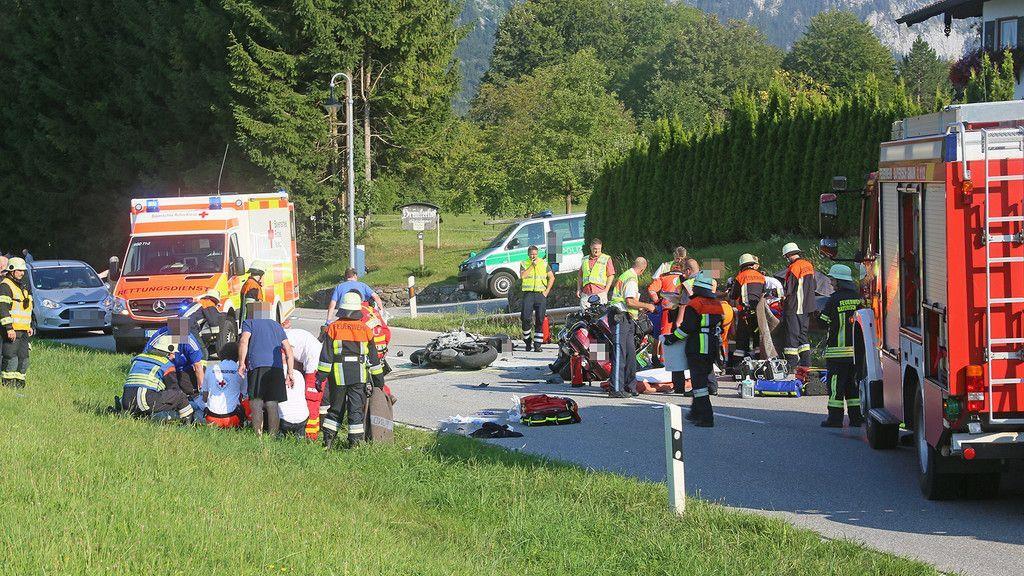Schwerer Motorradunfall auf der B20