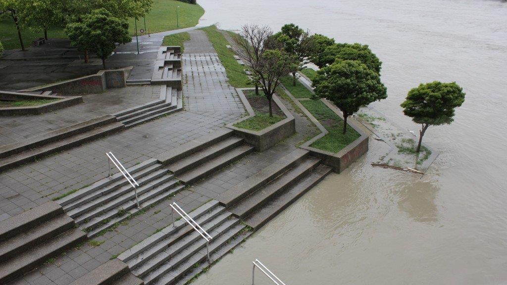 Hochwasser in Wien (Copa Cagrana)