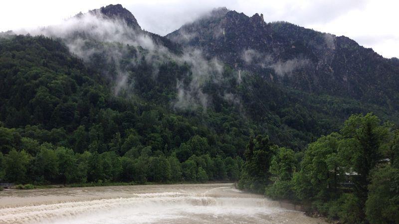 Hoher Pegel der Saalach