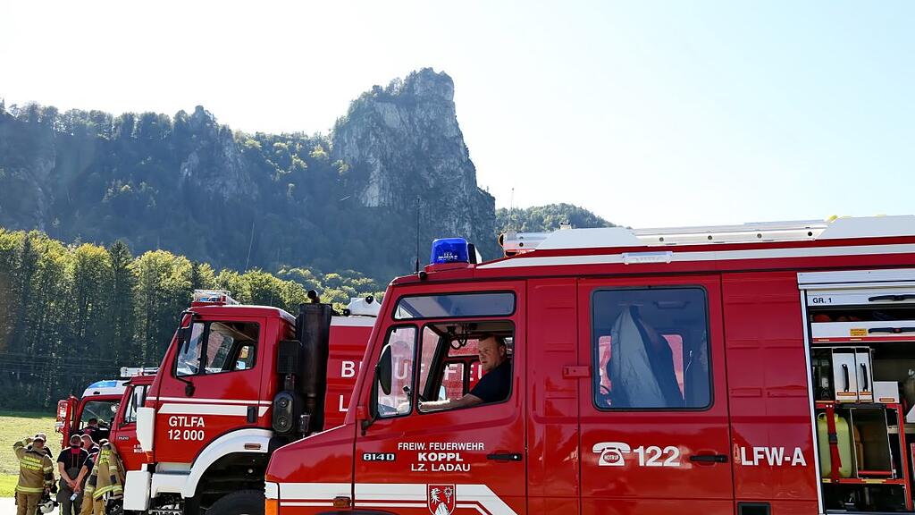Waldbrand-Übung in Koppl und am Nockstein
