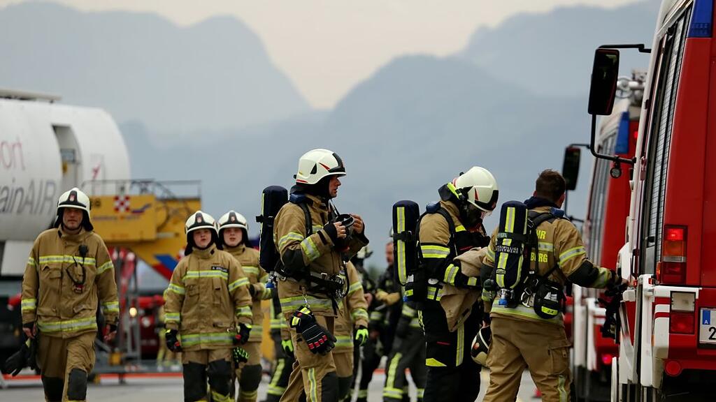 Große Übung am Salzburger Flughafen