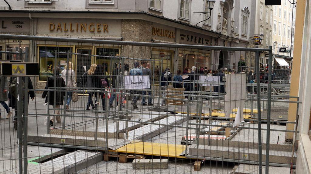 Bauarbeiten in der Getreidegasse