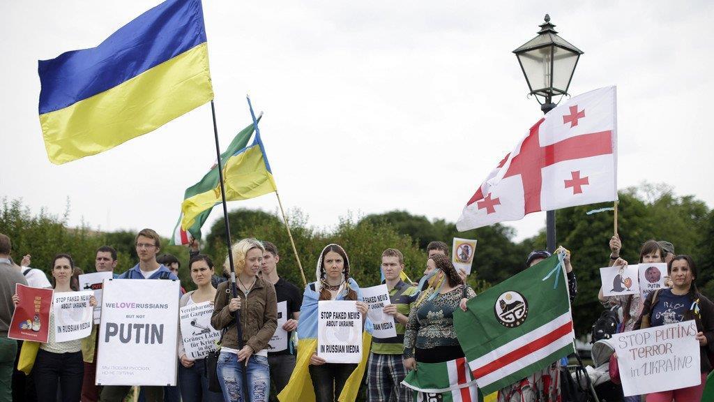 Demonstration gegen Putin-Besuch in Wien