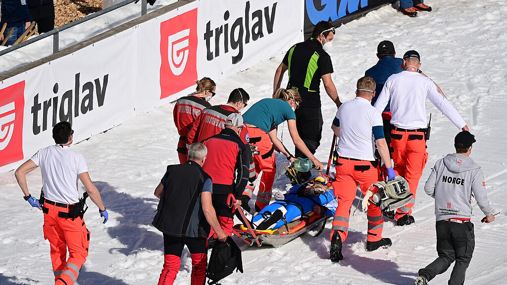 Horror-Sturz von Tande in Planica