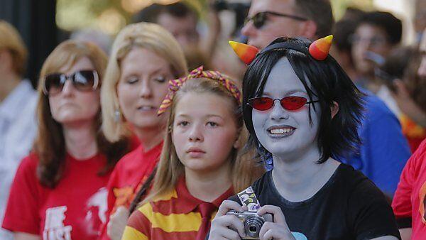 Zuschauer bei Dragon-Con-Parade in Atlanta