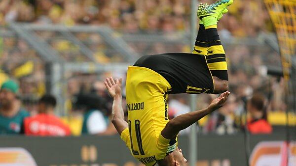 Aubameyang bejubelte mit einem Salto den Sieg gegen Mainz