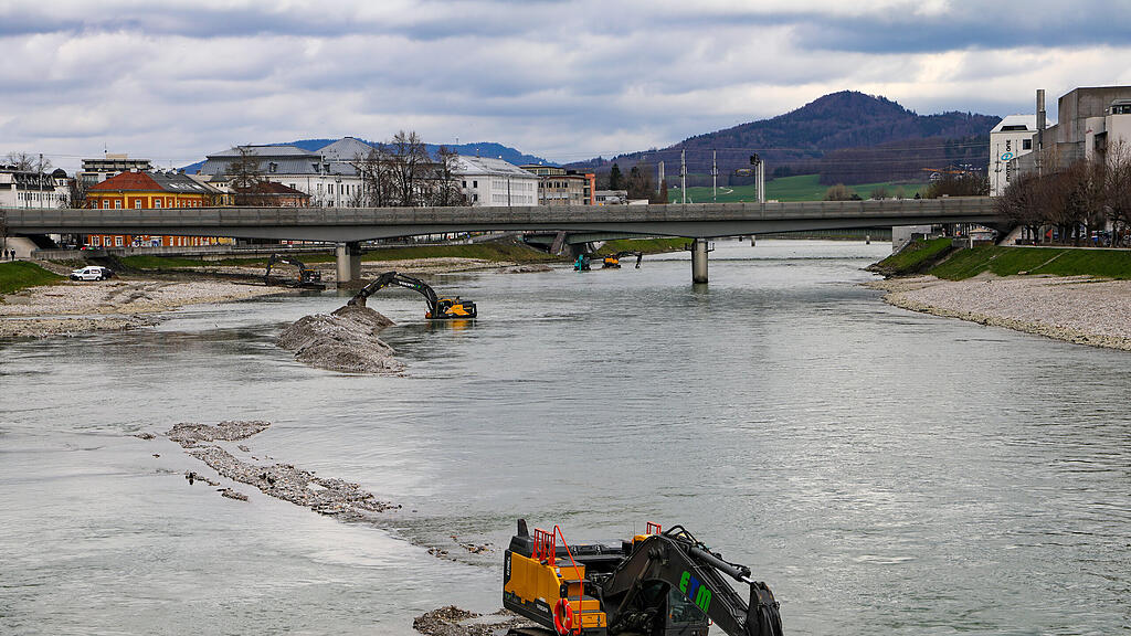 Baggerarbeiten Salzach