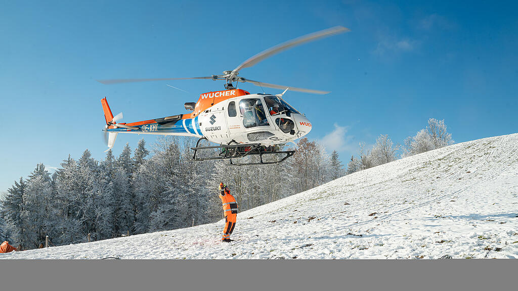 Hubschrauberflüge und Seilsperren Gaisberg