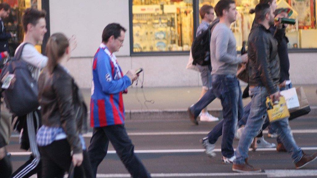 Baseler Fans in der Stadt