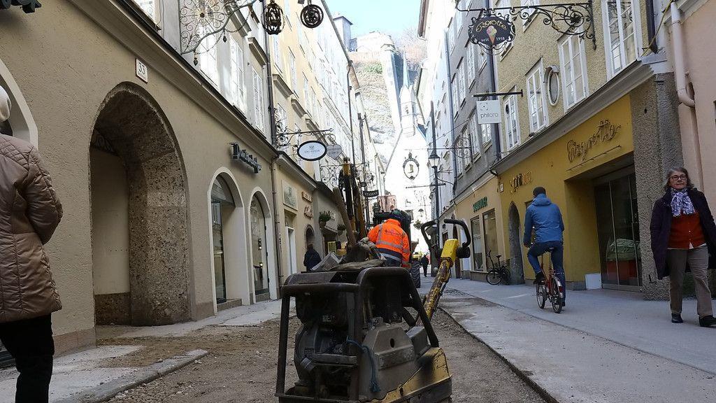 Bauarbeiten in der Getreidegasse