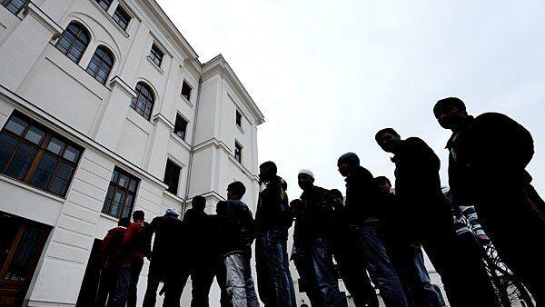 Asylwerber im Flüchtlingslager Traiskirchen