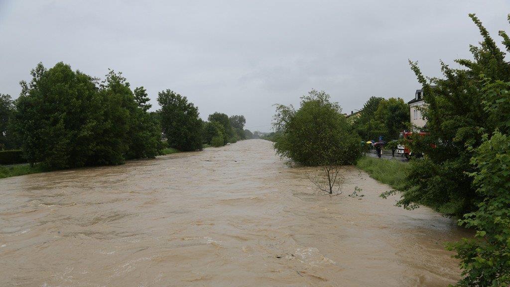 Hochwasser Mangfall Kolbermoor