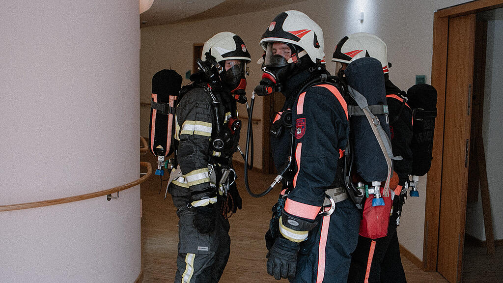 Feuerwehrübung im neuen Seniorenwohnhaus Nonntal