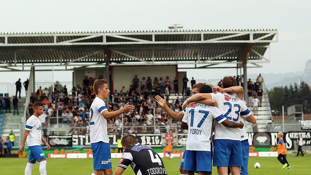 Grödig feierte den psychologisch wichtigen 2:1-Sieg gegen Sturm Graz.
