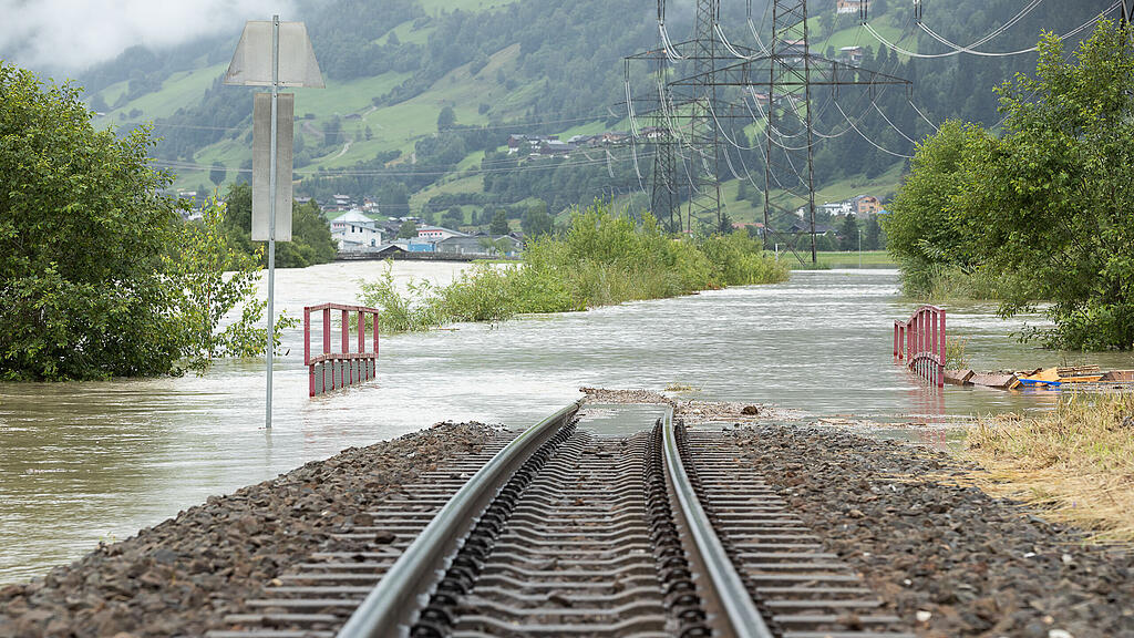 Pinzgauer Lokalbahn Hochwasser