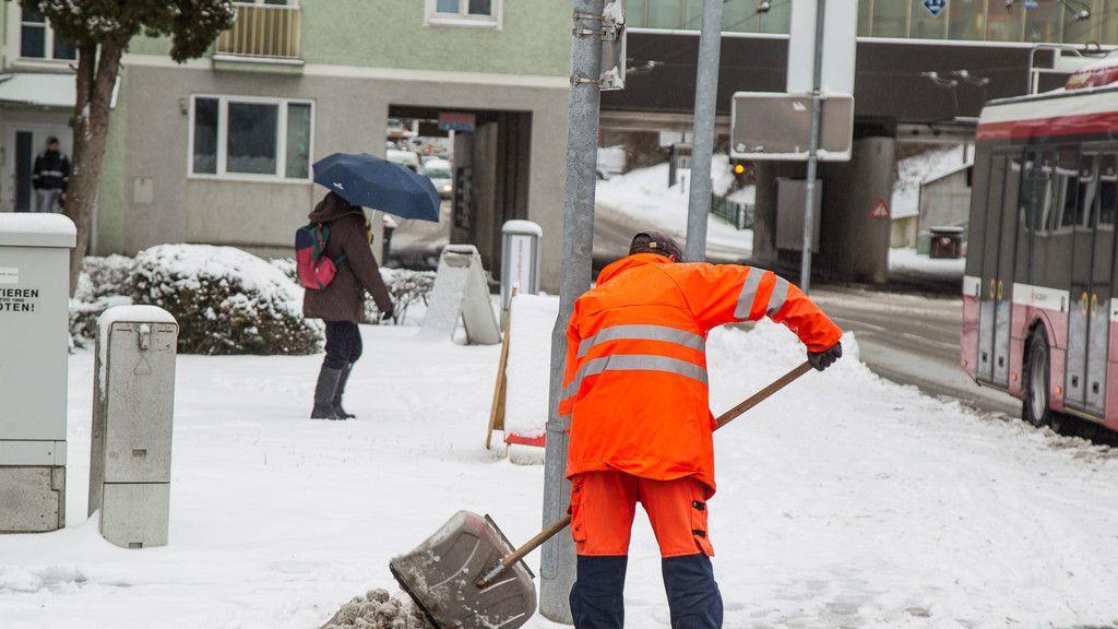 Schneechaos in der Stadt Salzburg