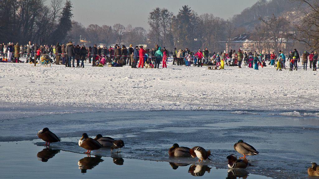 Eislaufen am Lepi-Weiher