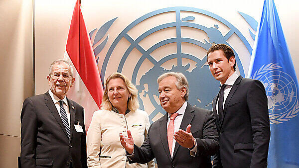 Kneissl mit Van der Bellen und Kurz bei der UNO-Vollversammlung