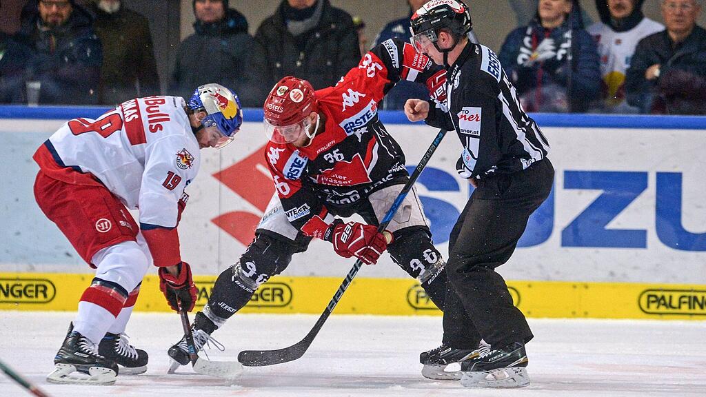 EC Red Bull Salzburg (li.) fertigt Innsbruck (re.) mit 5:2 ab und übernimmt die Tabellenführung.