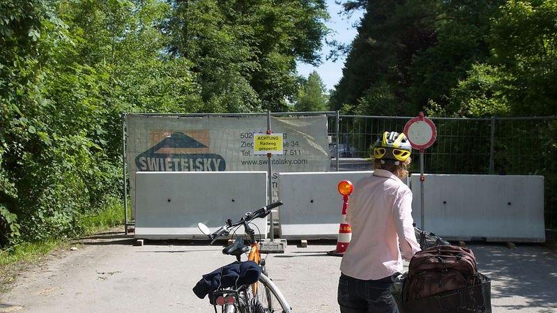 Saalach-Weg in Liefering gesperrt