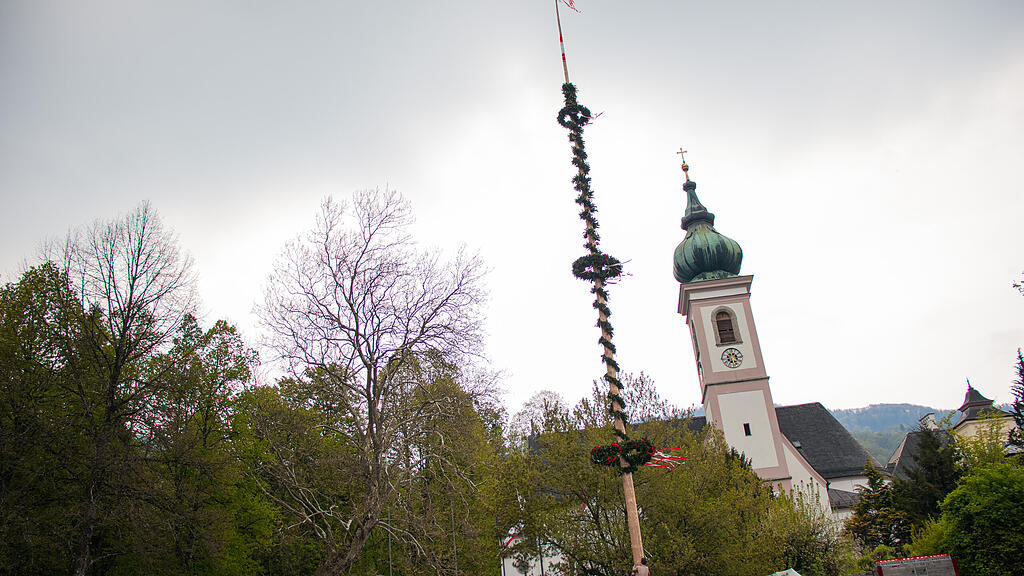 Maibaumaufstellen in Aigen