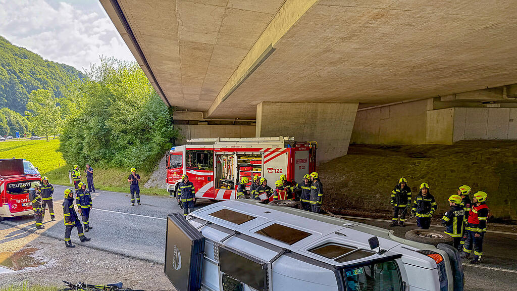 Einsatz Wohnmobil-Überschlag Mondsee