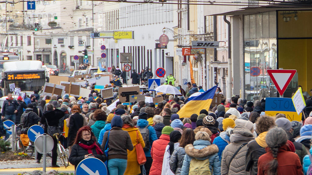 Demo für Ukraine in Salzburg