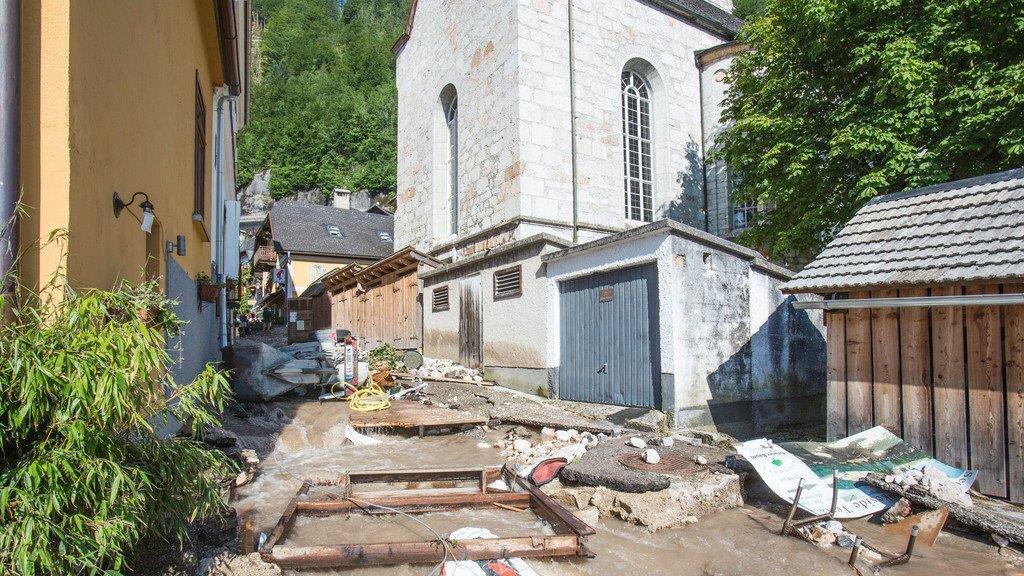 Hochwasser in Hallstatt