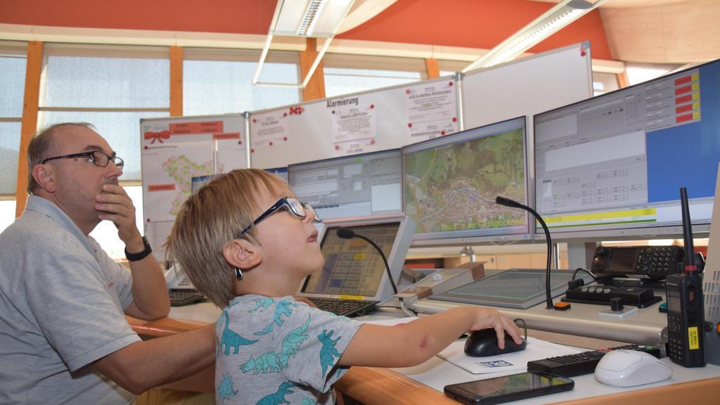 Kinderträume: Matthias bei der Feuerwehr