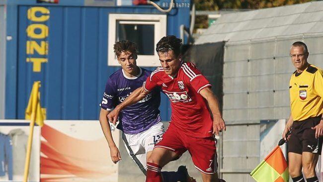 Drazen Veselinovic (re.) war bei Neumarkts 3:0-Sieg über Austria Salzburg mit zwei Toren nicht zu halten.